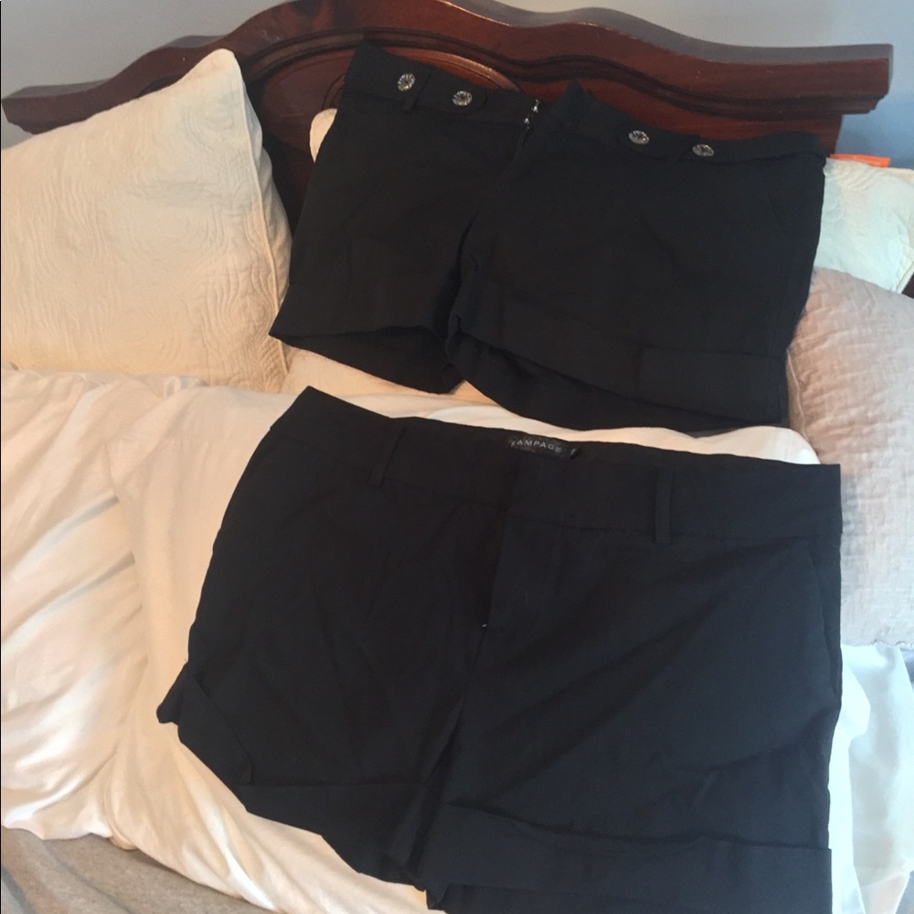 2 pairs of Black shorts- rampage, size 13